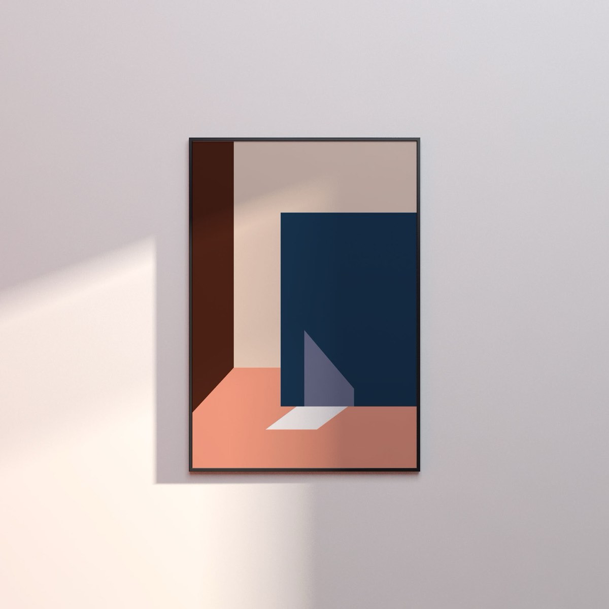 Framed Archidreamer print on a sunlit wall